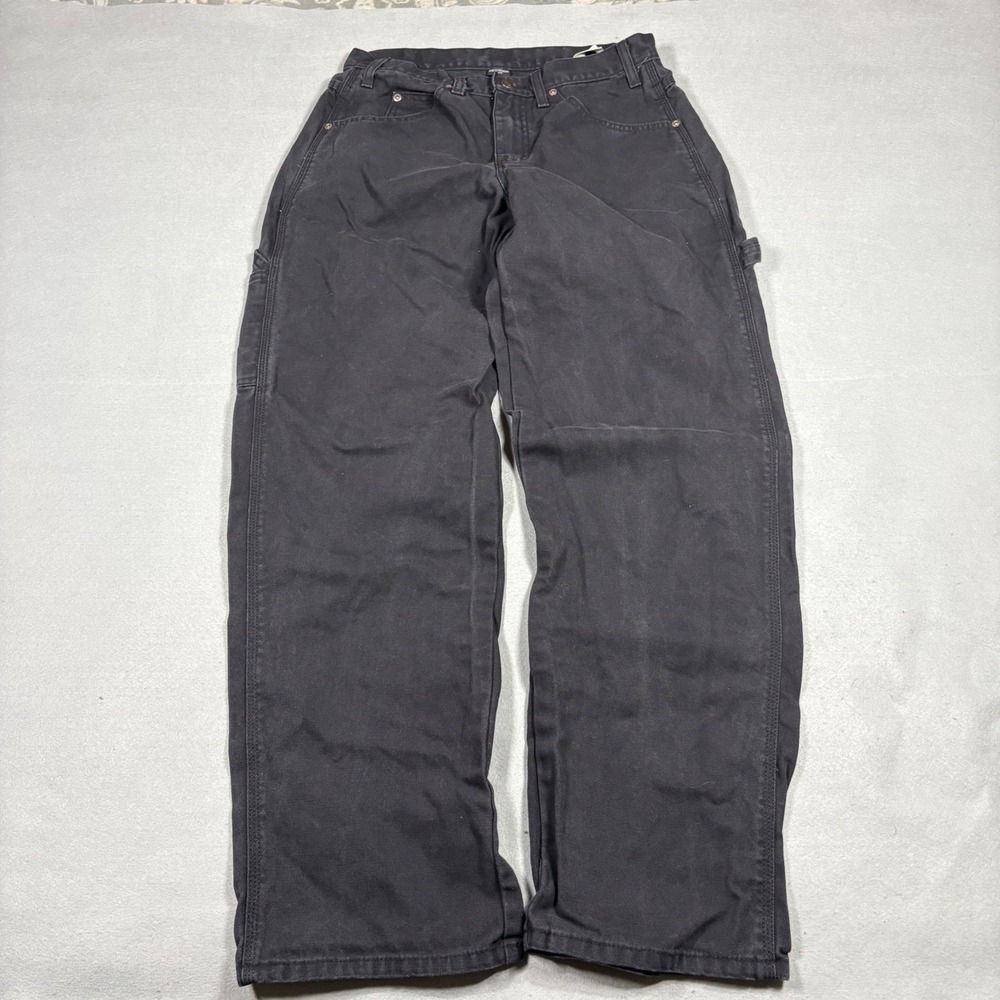 Dickies Mens Relaxed Fit Carpenter Pants Black Cotton Canvas Workwear 32x32